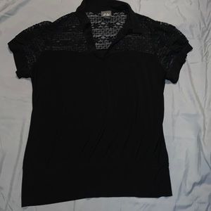 Ladies Black Lace Dressy Top